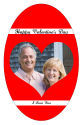 Single Heart Valentine Vertical Oval Labels